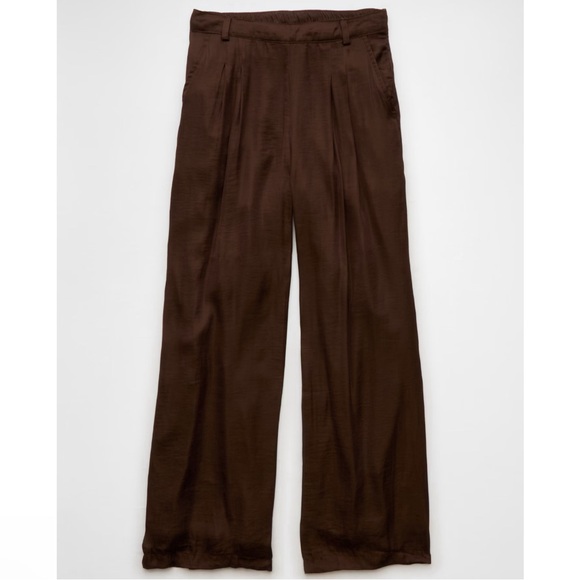 AE High-Waisted Baggy Wide-Leg Satin Trouser - Picture 2 of 6